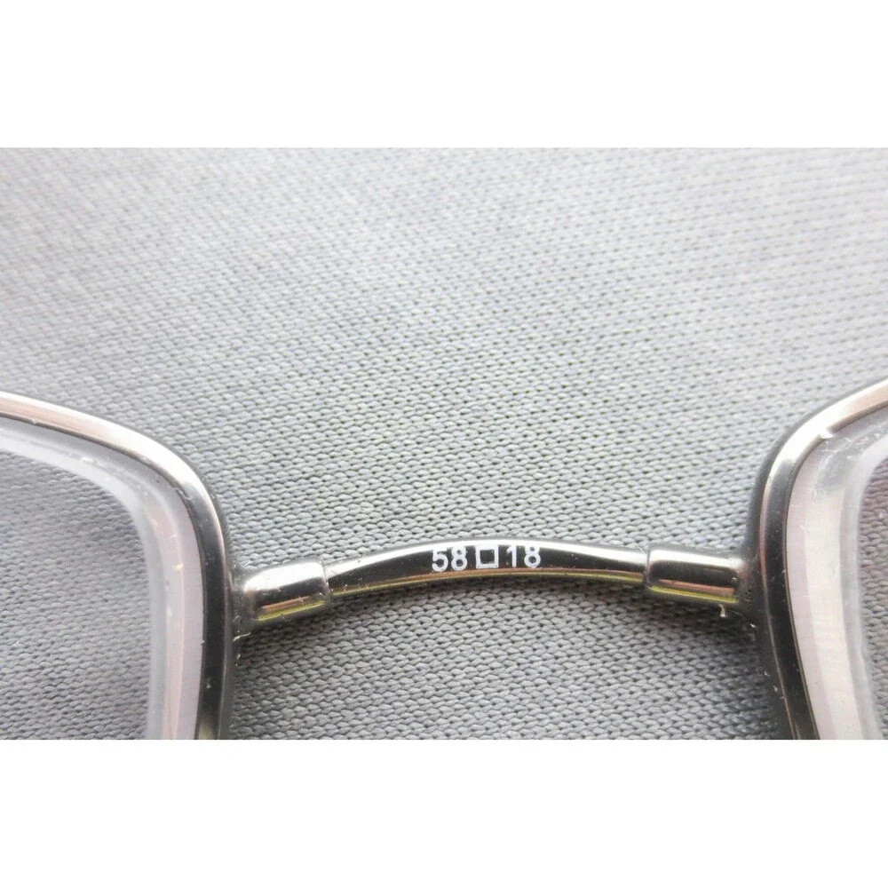 Shiny Dark Pewter Rectangular Eyeglass Frames Mens 1752 033 58-18-150 Metal